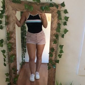 Black, rainbow-accent one piece bodysuit